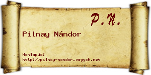 Pilnay Nándor névjegykártya