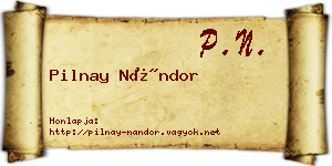 Pilnay Nándor névjegykártya